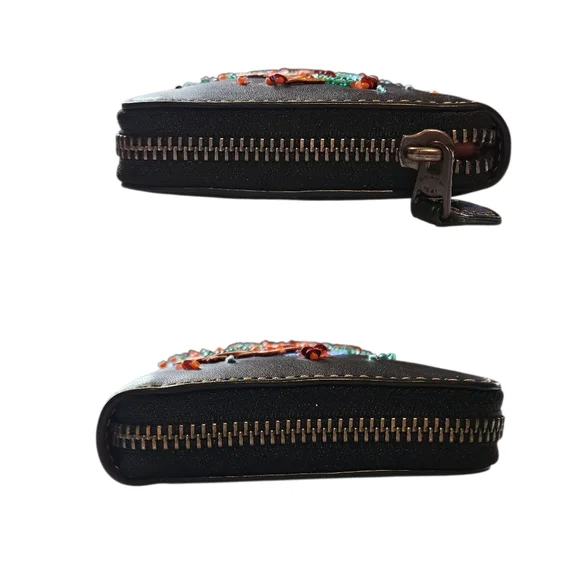 COACH MEADOWLARK SONGBIRD ZIP AROUND ACCORDION WALLET